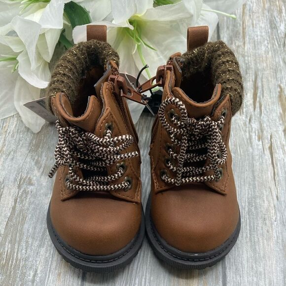 Baby Girl Sweater Knit Ankle Boot Moto Shoes Size 2 - Picture 1 of 11